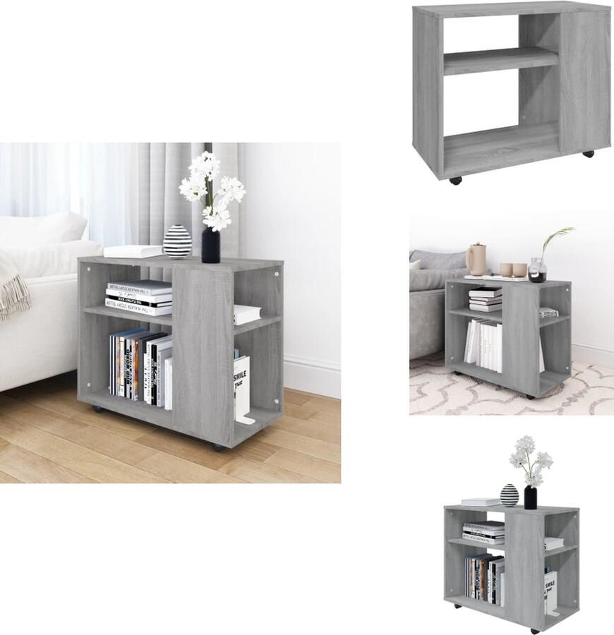 VidaXL Bijzettafel Bijzettafels Eindtafel Salontafel Bijzettafel 70x35x55 cm bewerkt hout grijs sonoma eikenkleurig