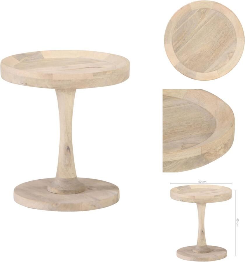VidaXL Bijzettafel Bijzettafels Houten Bijzettafel Houten Bijzettafels Bijzettafel Ø40x45 cm massief mangohout