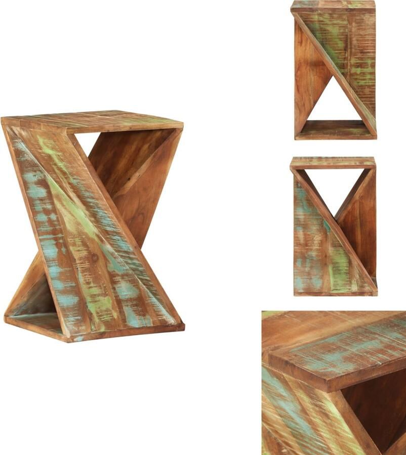 VidaXL Bijzettafel Bijzettafels Houten Tafeltje Salontafel Bijzettafel 35x35x55 cm massief gerecycled hout