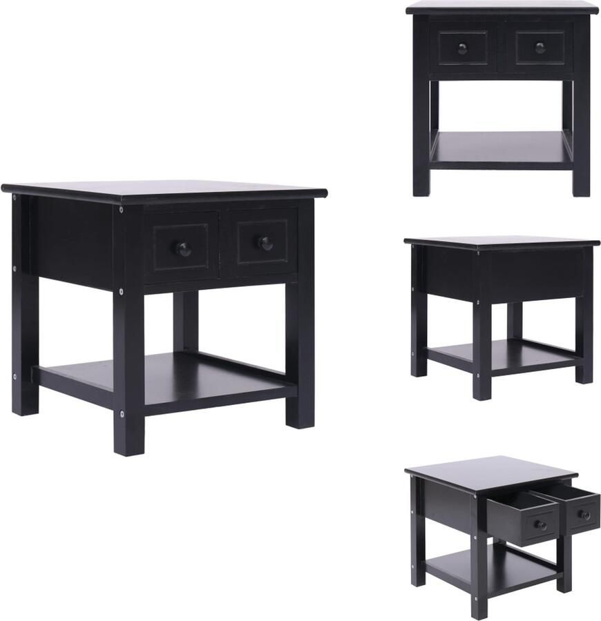 VidaXL Bijzettafel Bijzettafels Koffietafel Koffietafels Bijzettafel 40x40x40 cm paulowniahout zwart