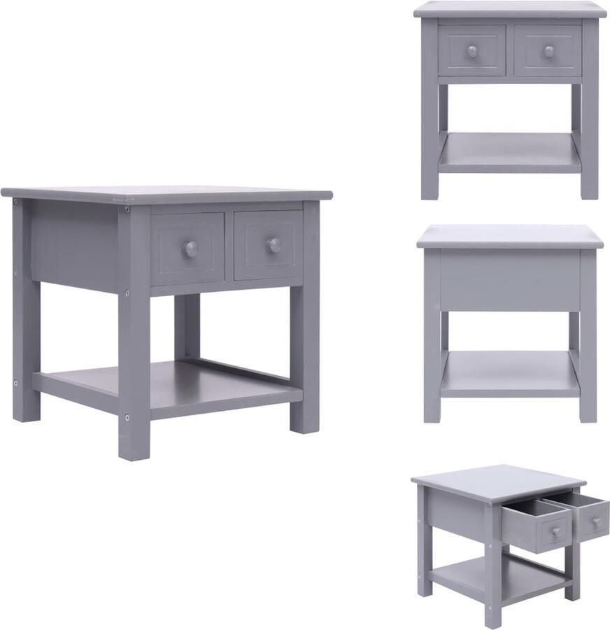 VidaXL Bijzettafel Bijzettafels Koffietafel Koffietafels Bijzettafel 40x40x40 cm paulowniahout grijs
