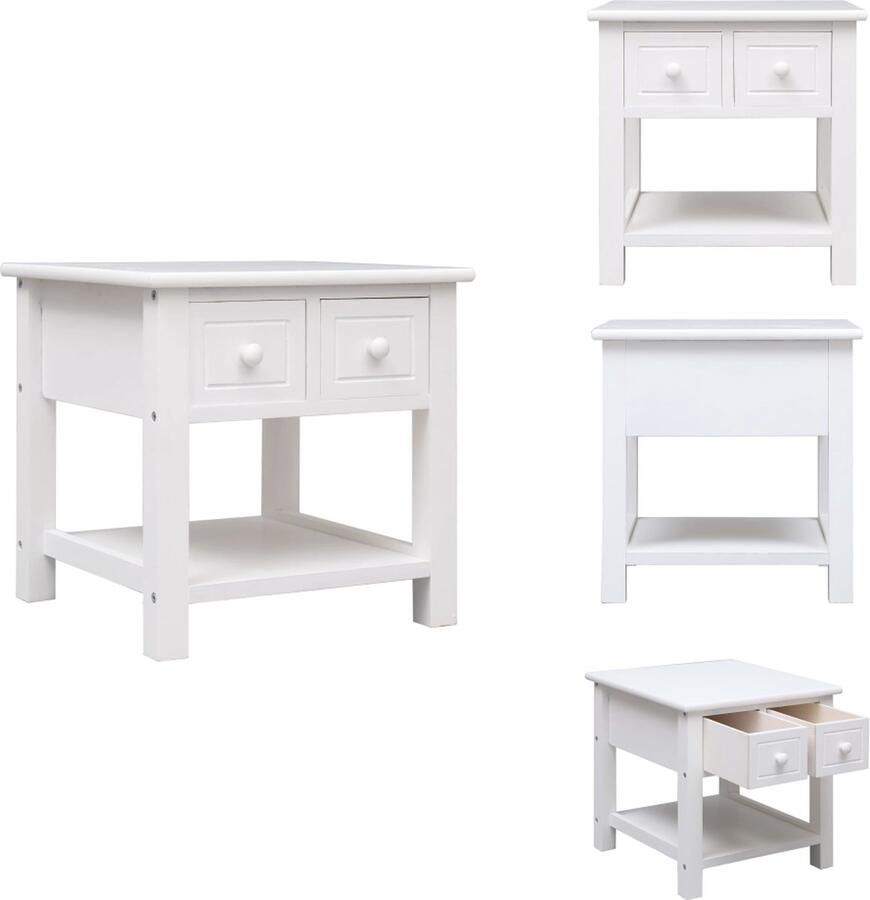 VidaXL Bijzettafel Bijzettafels Koffietafel Koffietafels Bijzettafel 40x40x40 cm paulowniahout wit