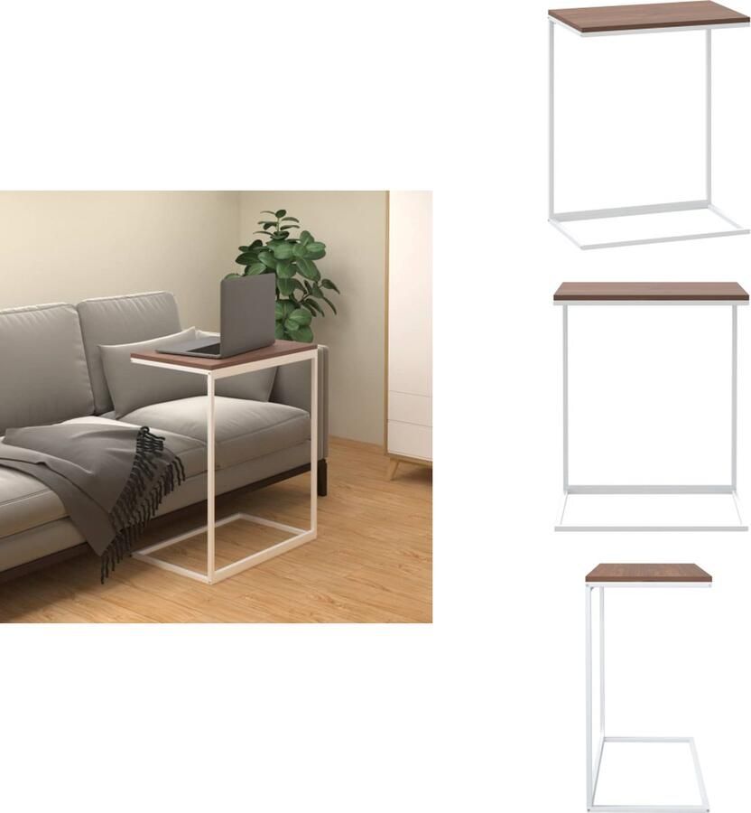 VidaXL Bijzettafel Bijzettafels Salontafel Bijzettafeltje Bijzettafel 55x35x66 cm bewerkt hout wit