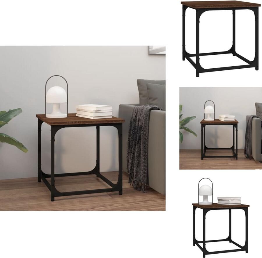 VidaXL Bijzettafel Bijzettafels Salontafel Salontafels Bijzettafel 40x40x40 cm bewerkt hout bruineikenkleurig