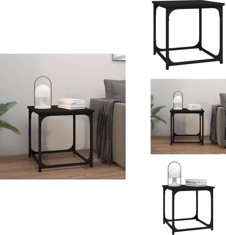 VidaXL Bijzettafel Bijzettafels Salontafel Salontafels Bijzettafel 40x40x40 cm bewerkt hout zwart
