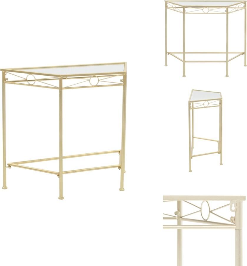 VidaXL Bijzettafel Bijzettafels Salontafel Salontafels Bijzettafel in vintage stijl 87x34x73 cm metaal goud