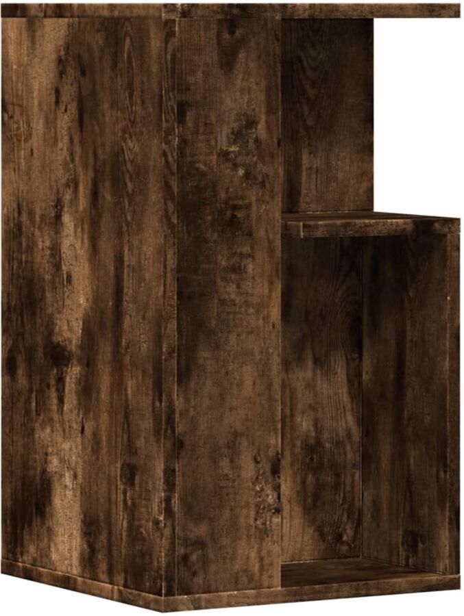 VidaXL Bijzettafel Gerookt Eiken 35x35x60 cm Bijzettafel Salontafel Houten Tafels Modern Design Gerookte Eiken Kleur