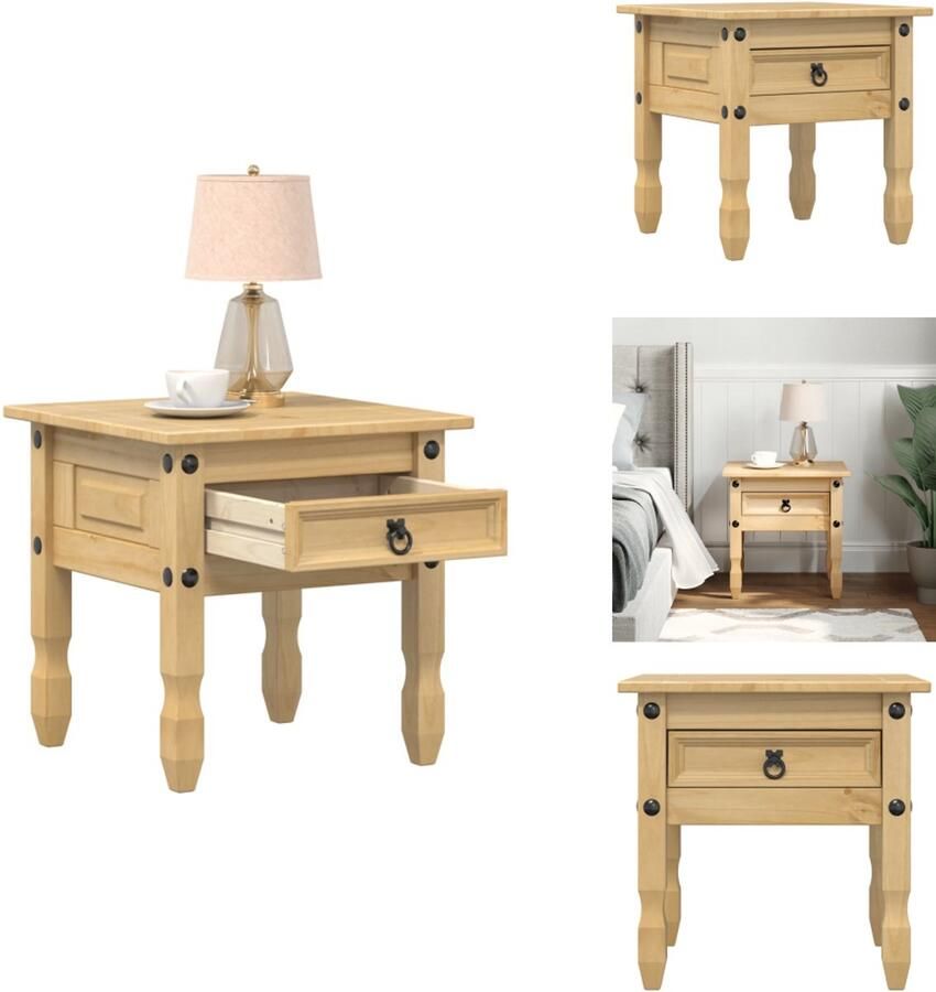 VidaXL Bijzettafel Bijzettafels Salontafel Tafel Bijzettafel Corona 50x50x50 cm massief grenenhout