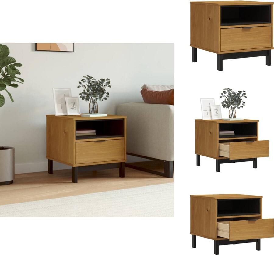 VidaXL Bijzettafel Bijzettafels Salontafel Tafel Bijzettafel FLAM 50x50x50 cm massief grenenhout