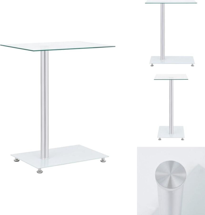 VidaXL Bijzettafel Bijzettafels Tafel Tafels Bijzettafel U-vormig 45x30x58 cm gehard glas transparant