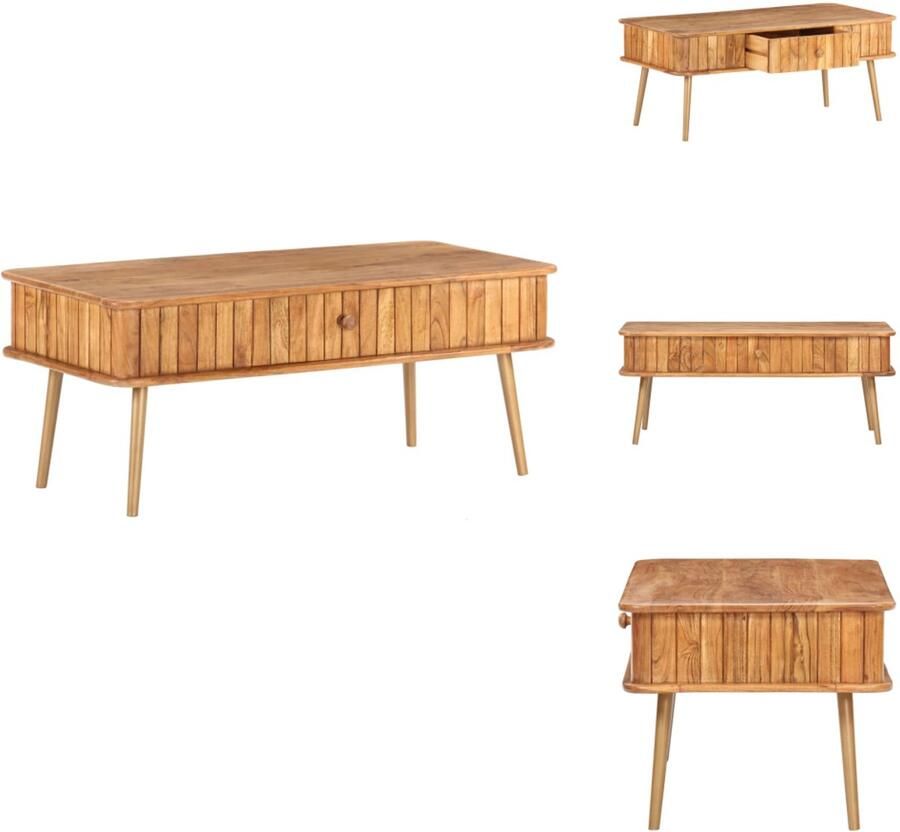 VidaXL Bijzettafel Bijzettafels Tafel Tafels Salontafel 100x50x40 cm massief acaciahout