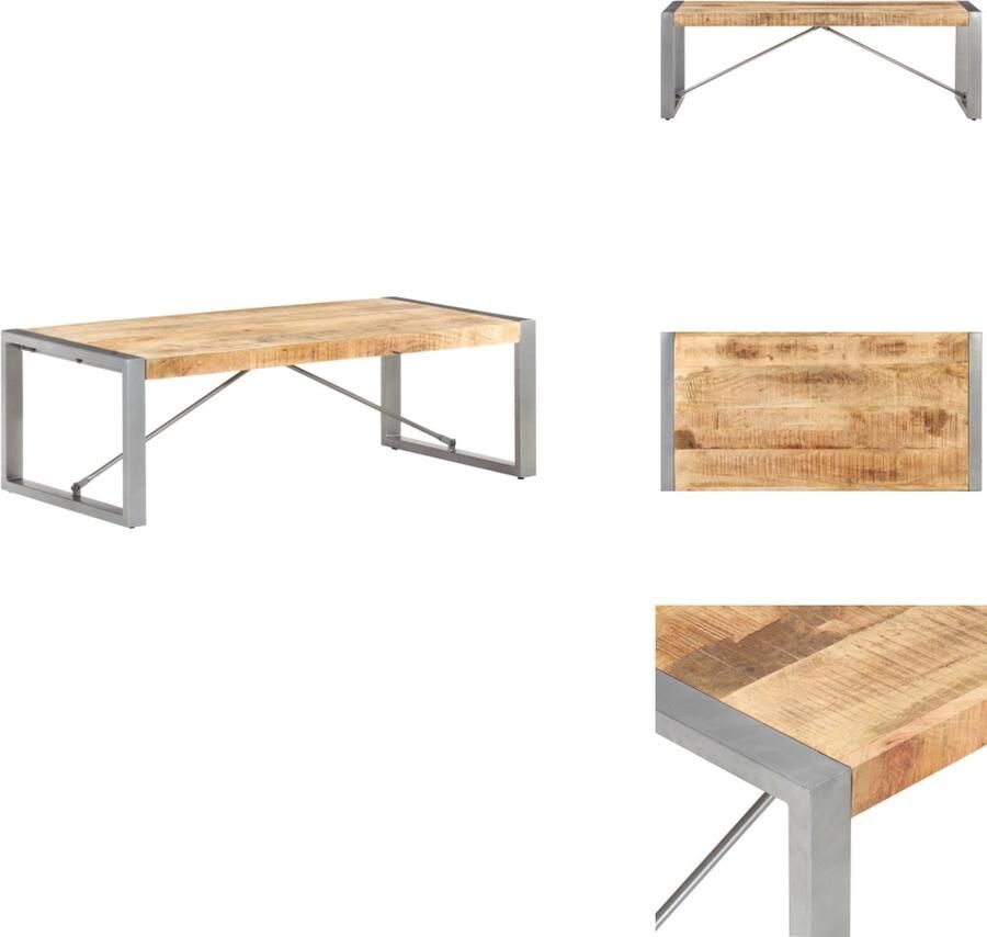 VidaXL Bijzettafel Bijzettafels Tafel Tafels Salontafel 120x60x40 cm ruw mangohout