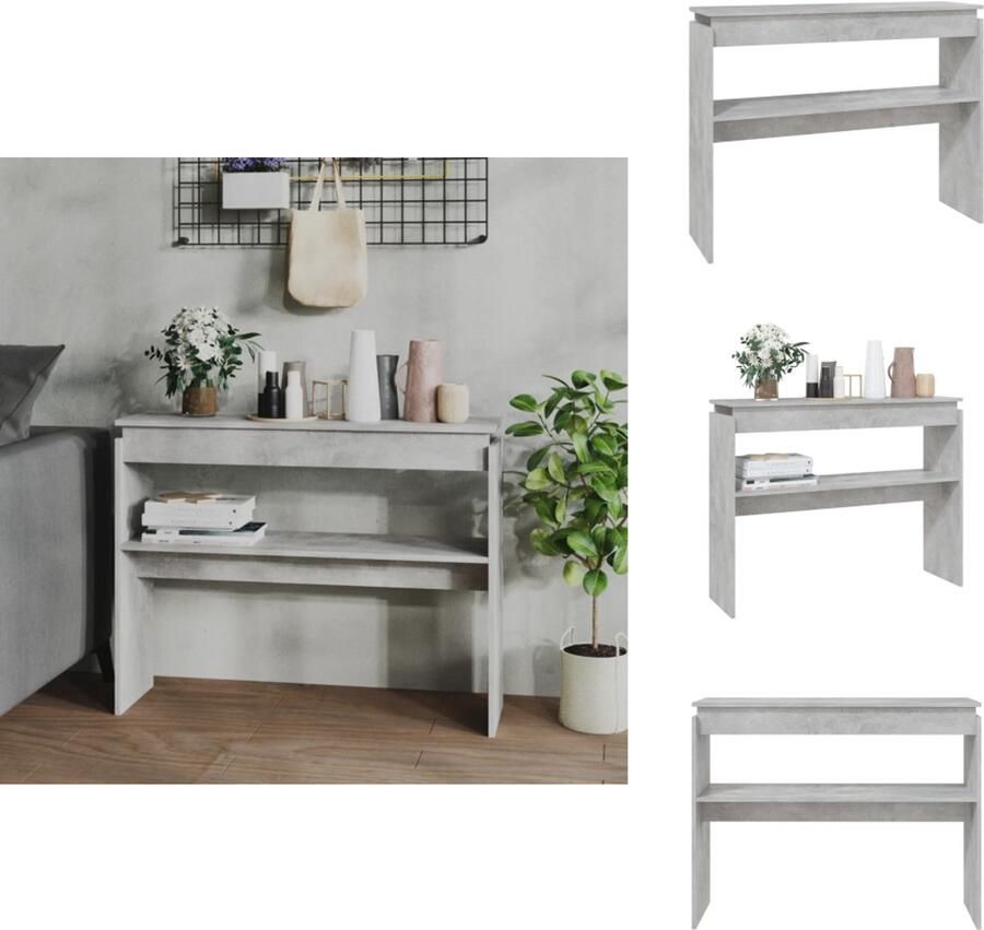 VidaXL Bijzettafel Bijzettafels Tafel Tafels Wandtafel 102x30x80 cm bewerkt hout betongrijs
