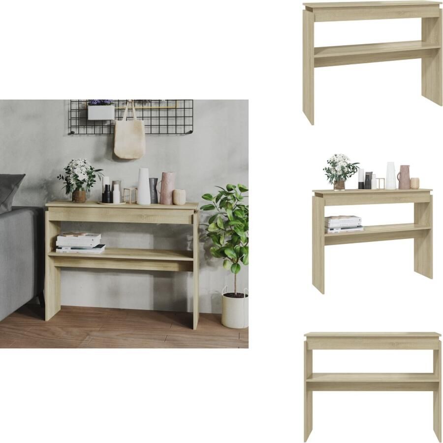 VidaXL Bijzettafel Bijzettafels Tafel Tafels Wandtafel 102x30x80 cm bewerkt hout sonoma eikenkleurig