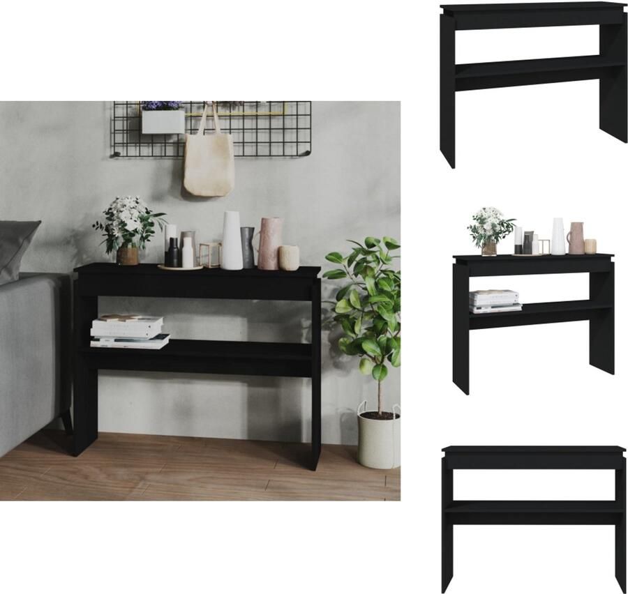 VidaXL Bijzettafel Bijzettafels Tafel Tafels Wandtafel 102x30x80 cm bewerkt hout zwart