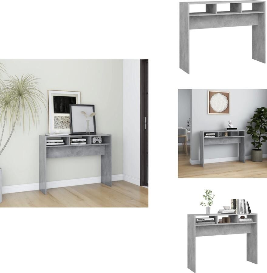 VidaXL Bijzettafel Bijzettafels Tafel Tafels Wandtafel 105x30x80 cm bewerkt hout betongrijs