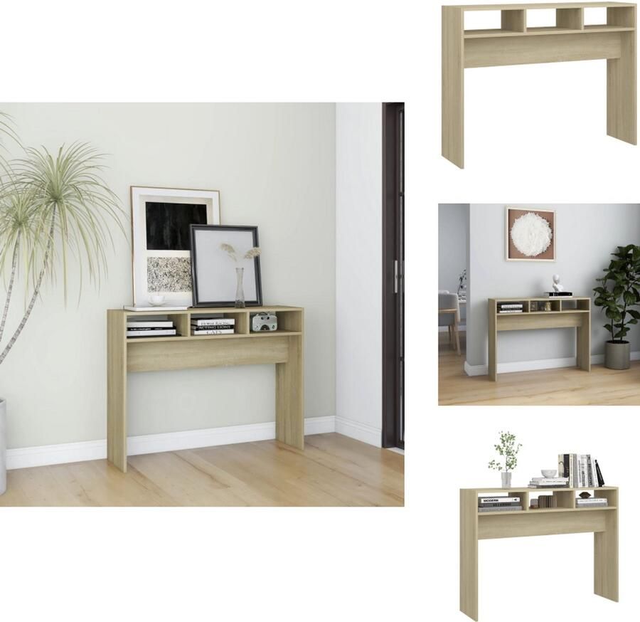 VidaXL Bijzettafel Bijzettafels Tafel Tafels Wandtafel 105x30x80 cm bewerkt hout sonoma eikenkleurig