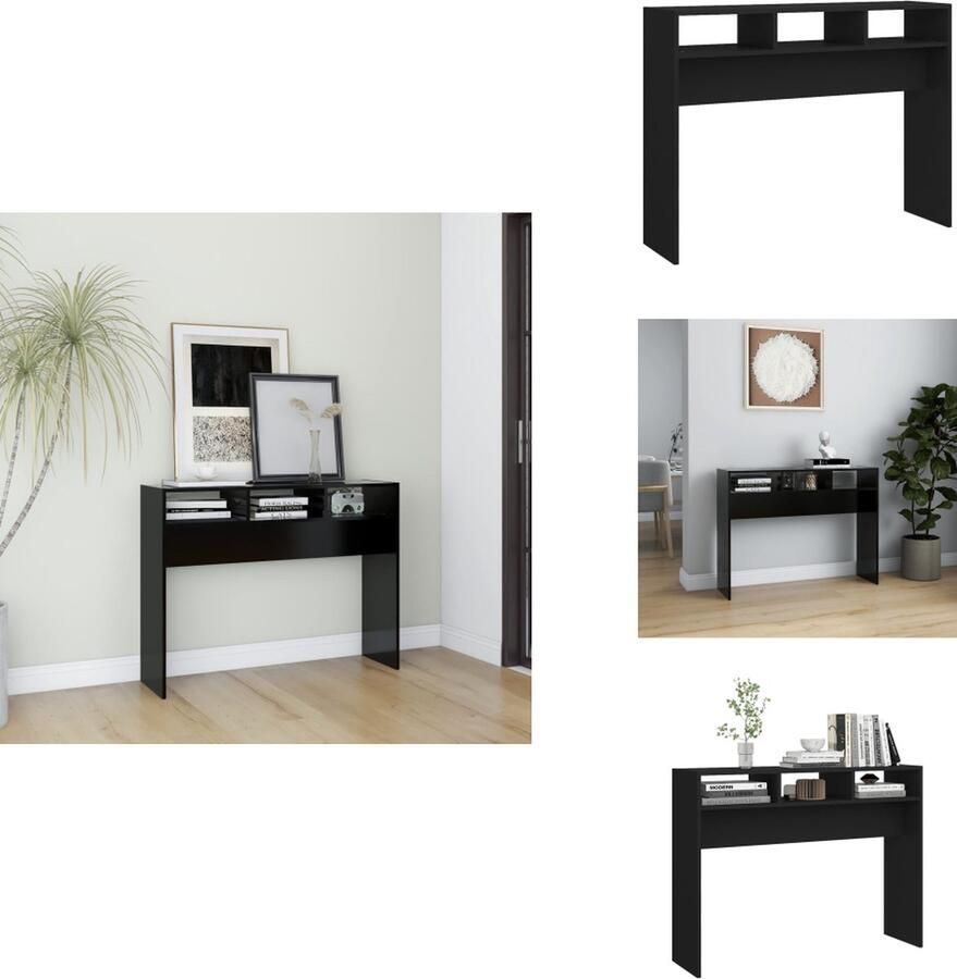 VidaXL Bijzettafel Bijzettafels Tafel Tafels Wandtafel 105x30x80 cm bewerkt hout zwart