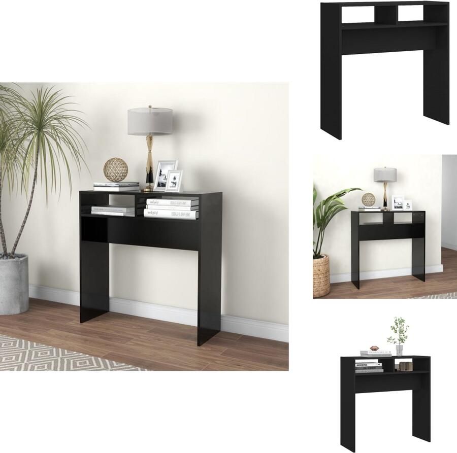 VidaXL Bijzettafel Bijzettafels Tafel Tafels Wandtafel 78x30x80 cm bewerkt hout zwart