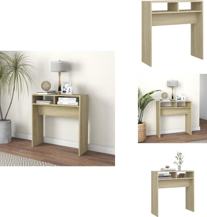 VidaXL Bijzettafel Bijzettafels Tafel Tafels Wandtafel 78x30x80 cm bewerkt out sonoma eikenkleurig