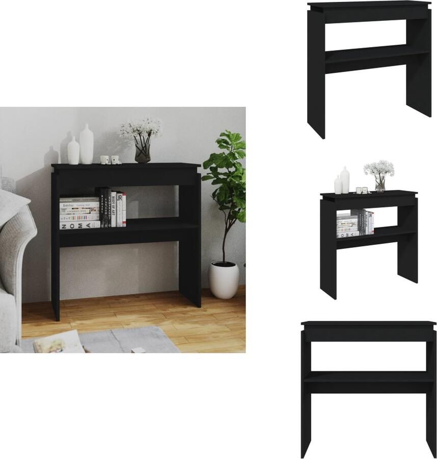 VidaXL Bijzettafel Bijzettafels Tafel Tafels Wandtafel 80x30x80 cm bewerkt hout zwart