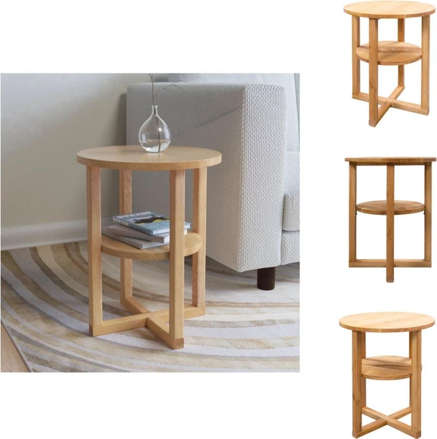 VidaXL Bijzettafel Bijzettafels Tafeltje Tafeltjes Bijzettafel 40x50 cm massief eikenhout