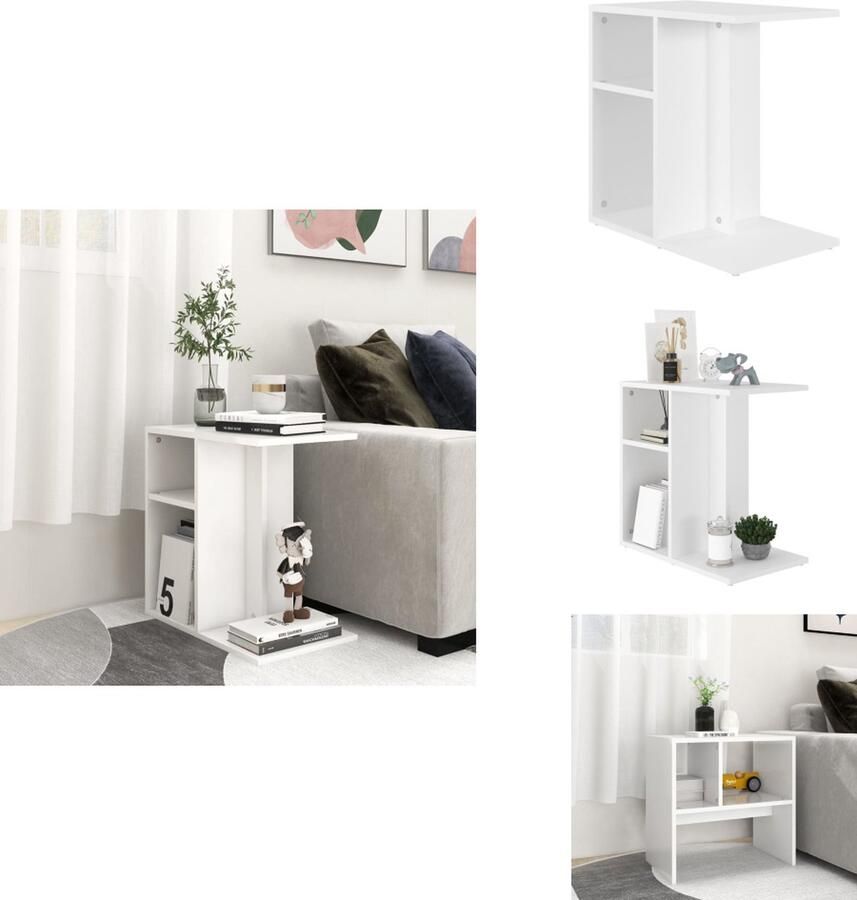 VidaXL Bijzettafel Bijzettafels Tafeltje Tafeltjes Bijzettafel 50x30x50 cm bewerkt hout wit