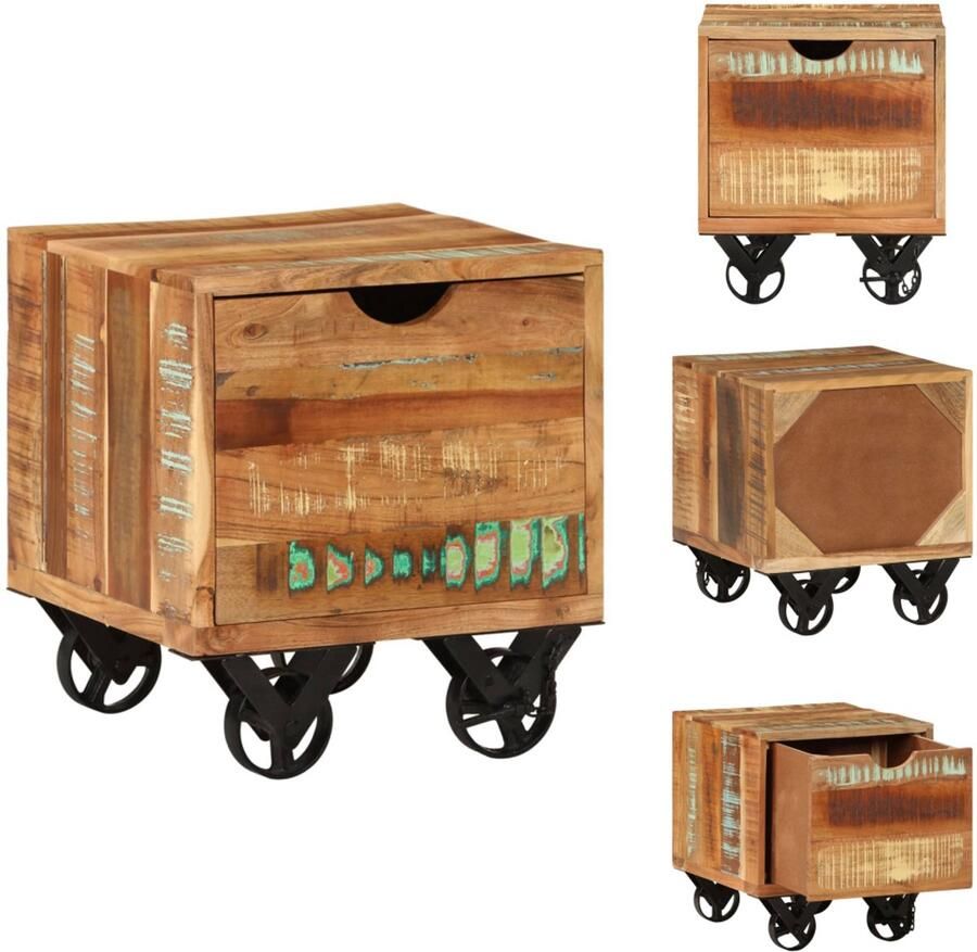 VidaXL Bijzettafel Bijzettafels Zijkast Zijkasten Bijzettafel 40x40x45 cm massief gerecycled hout