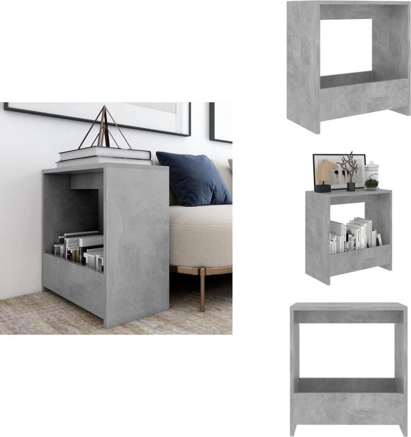 VidaXL Bijzettafel Bijzettafels Zijtafel Zijtafels Bijzettafel 50x26x50 cm bewerkt hout betongrijs