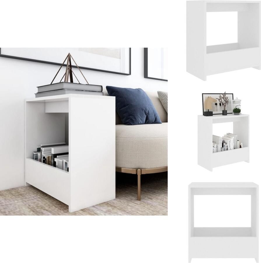 VidaXL Bijzettafel Bijzettafels Zijtafel Zijtafels Bijzettafel 50x26x50 cm bewerkt hout wit