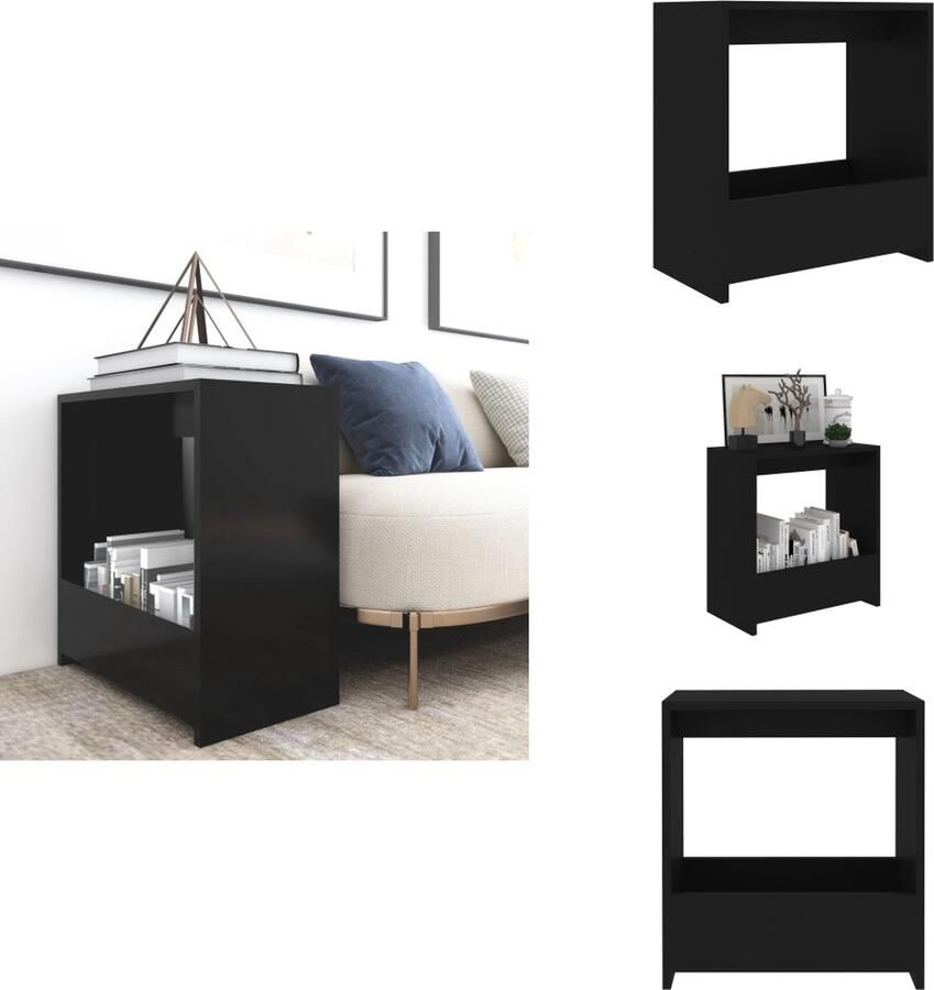VidaXL Bijzettafel Bijzettafels Zijtafel Zijtafels Bijzettafel 50x26x50 cm bewerkt hout zwart