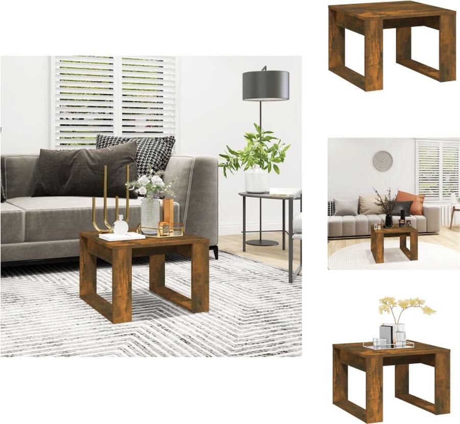 VidaXL Bijzettafel Bijzettafels Zijtafel Zijtafels Bijzettafel 50x50x35 cm bewerkt hout gerookt eikenkleurig