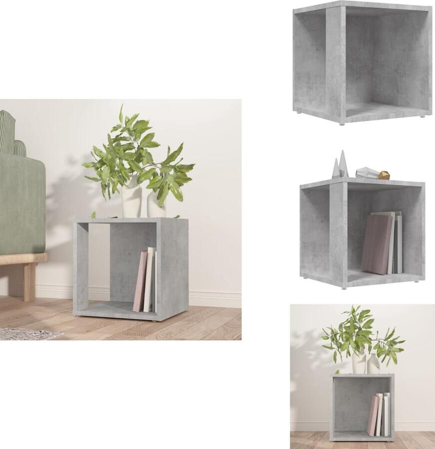 VidaXL Bijzettafel Bijzettafeltje Bijzettafeltjes Hoekkast Bijzettafel 33x33x34 5 cm bewerkt hout betongrijs