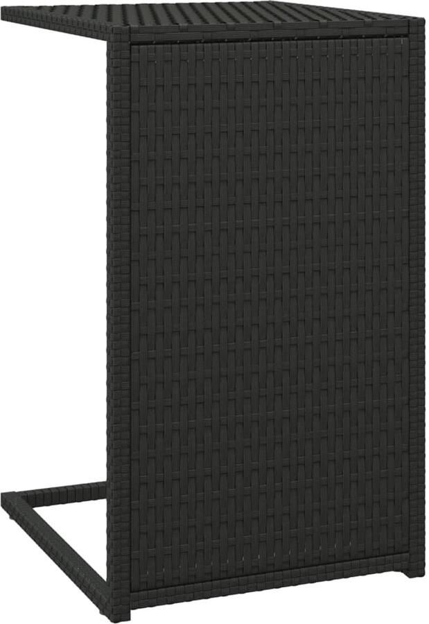 VidaXL Bijzettafel C-vormig 40x35x60 cm poly rattan zwart Bijzet Tafels C Vormige Tafel Tuin Tafel Buitentafel Lounge Tafel Ratan Tafel Zwarte Tafel Bijzettafel Bijzettafels C Tafel Salontafel