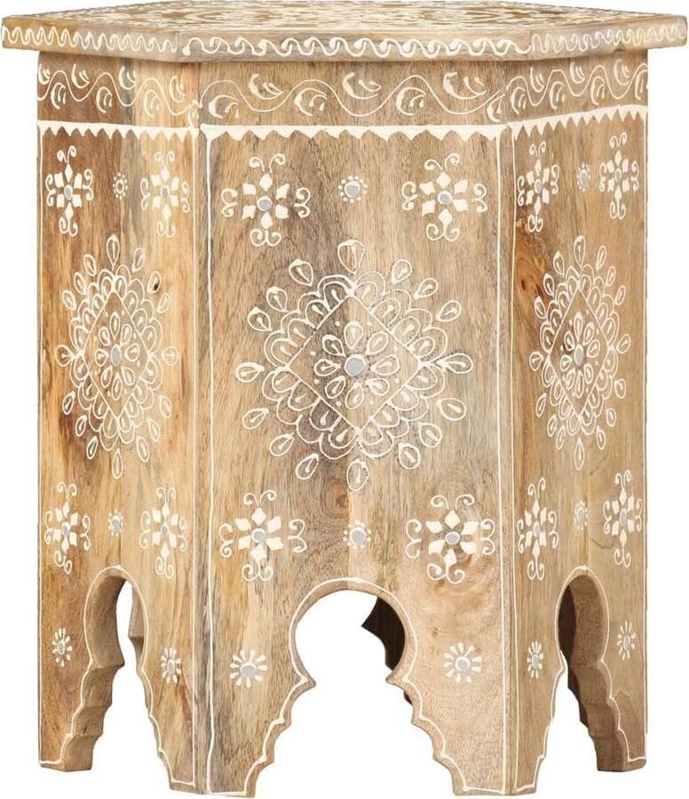 VidaXL Bijzettafel handgeschilderd 38x33x42 cm massief mangohout