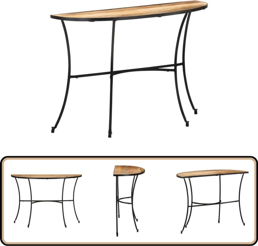 VidaXL Bijzettafel Mangohout 110x40x77 cm Bijzettafel Salontafel Mango Wood Furniture Houten Tafel Industriële Tafel