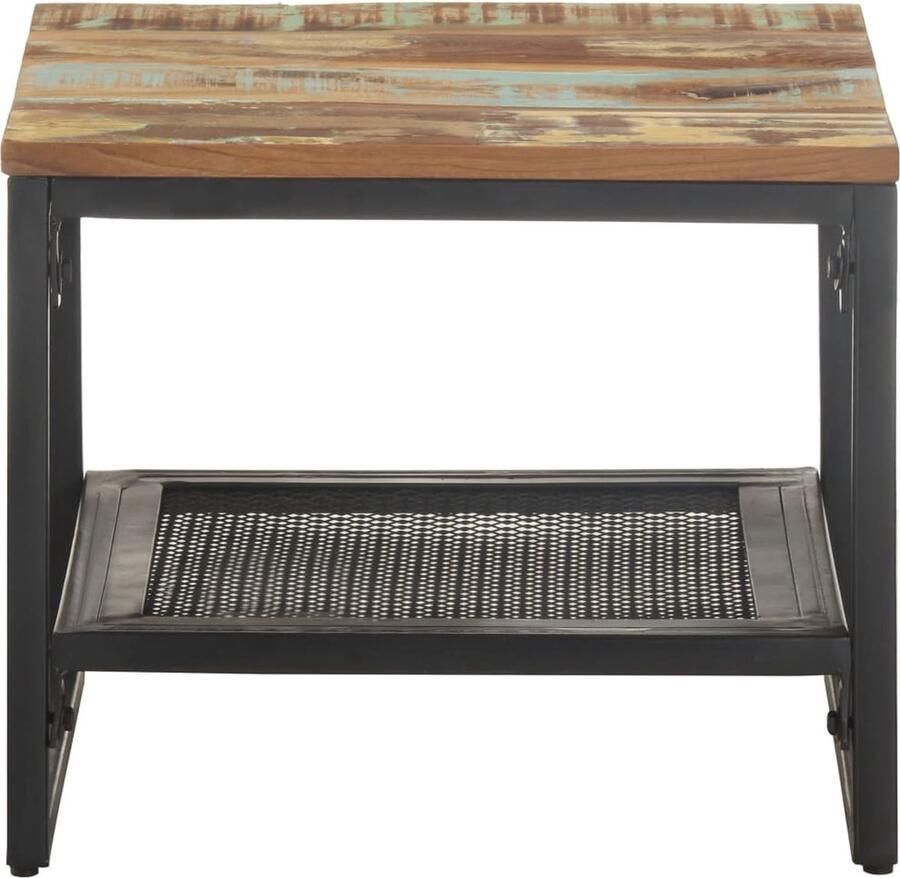 VidaXL Bijzettafel Massief Gerecycled Hout 40x40x35 cm Bijzettafel Industrieel Meubilair Vintage Tafel Tweedehands Meubel Gerecyclede Materialen