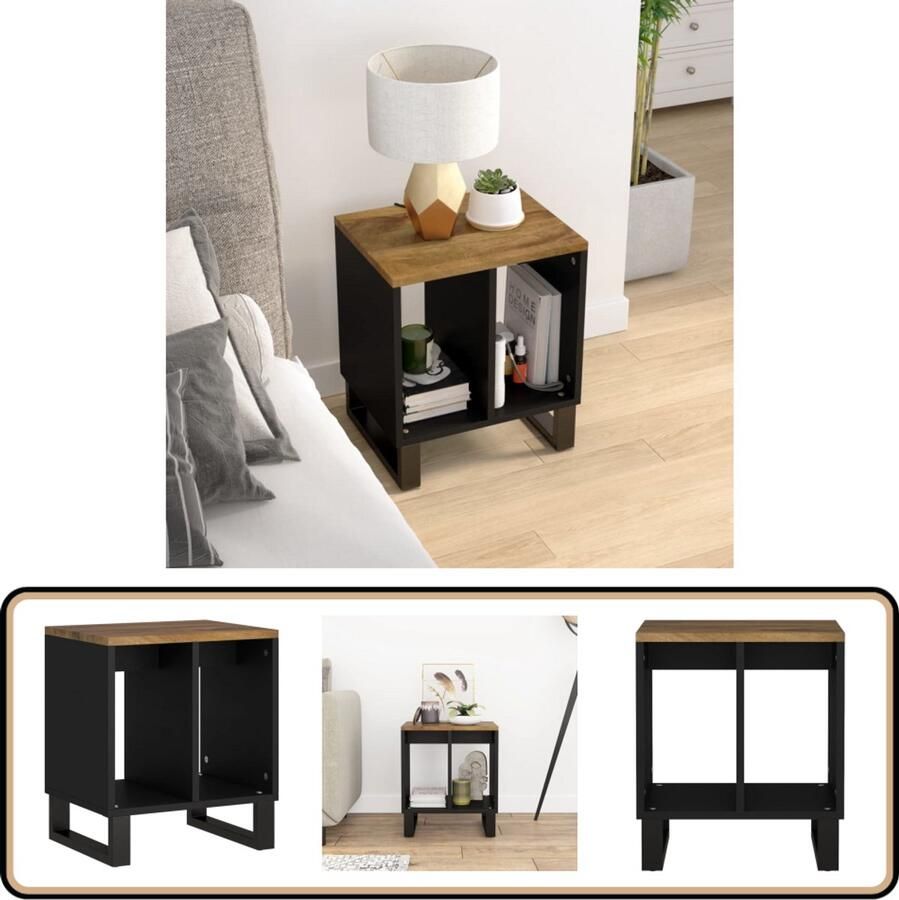 VidaXL Bijzettafel Massief Mangohout 40x31x46 cm Bijzettafel Mango Houten Meubels Salontafel Kastje Sidetable Living Room Furniture