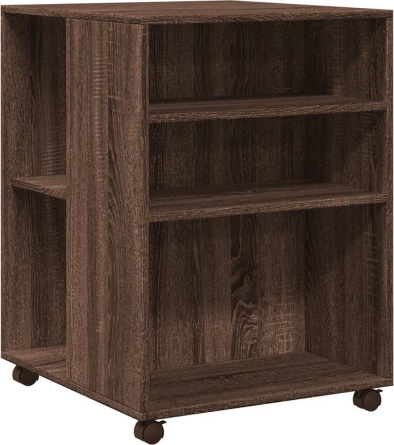 VidaXL Bijzettafel met wieltjes 55x60x78 cm hout bruin eikenkleurig
