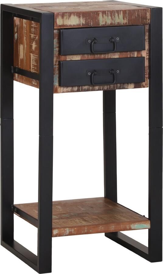 VidaXL Telefoonstandaard Multicolor 40x40x80 cm Massief Gerecycled Hout