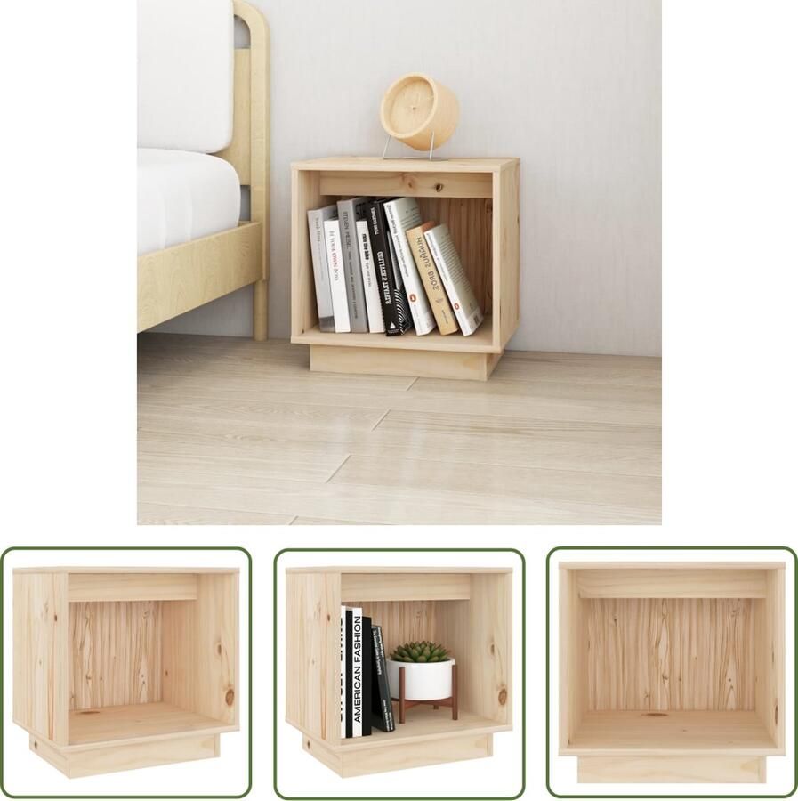 The Living Store Nachtkastje Grenenhout 40 x 30 x 40 cm Opbergkastje Nachtkastje Bijzettafel Grenenhout Meubilair Bruine Kamermeubel Opbergkastje - Foto 3
