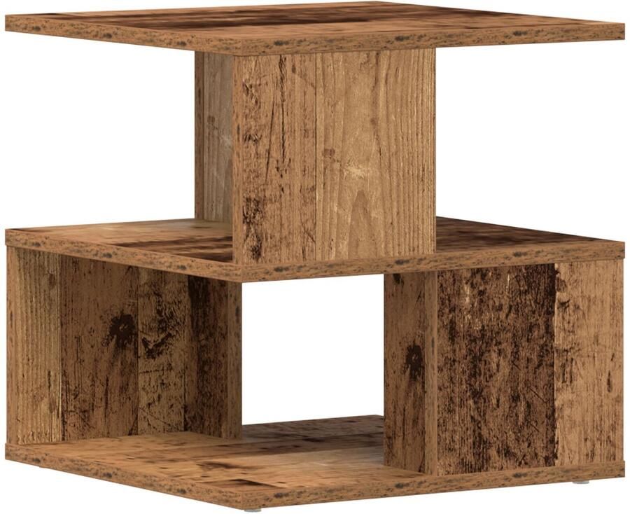VidaXL Bijzettafel Oud Hout 40x40x40 cm Opslag Bijzettafel