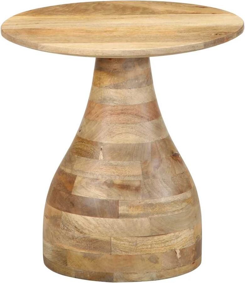 VidaXL Bijzettafel Rond 40x40 cm Mangohout Bijzettafel Bijzettafels Accenttafel Bank Bijzettafel