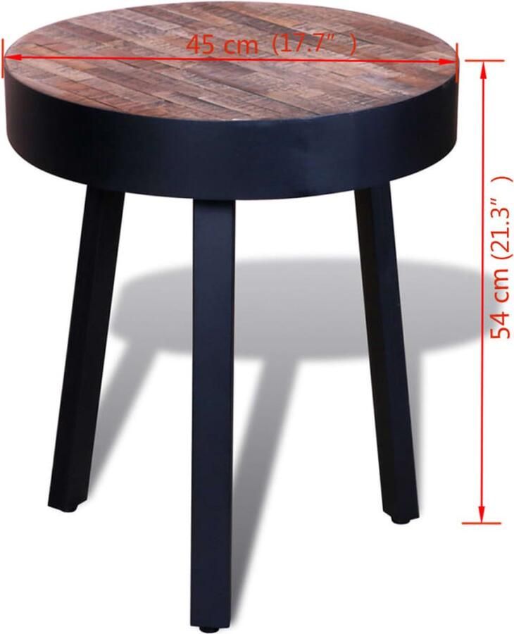 VidaXL Bijzettafel rond gerecycled teakhout