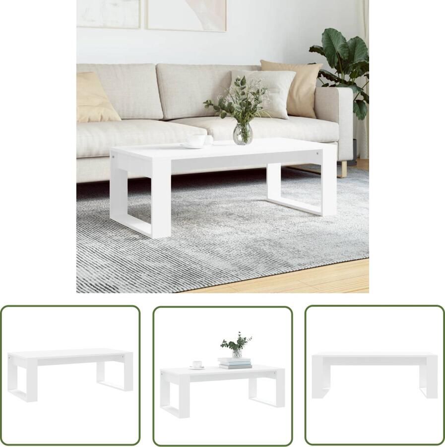 The Living Store Salontafel Trendy Bijzettafel 102 x 50 x 35 cm Wit Salontafel Bijzettafel Houten Salontafel Wit Meubilair Modern Interieur