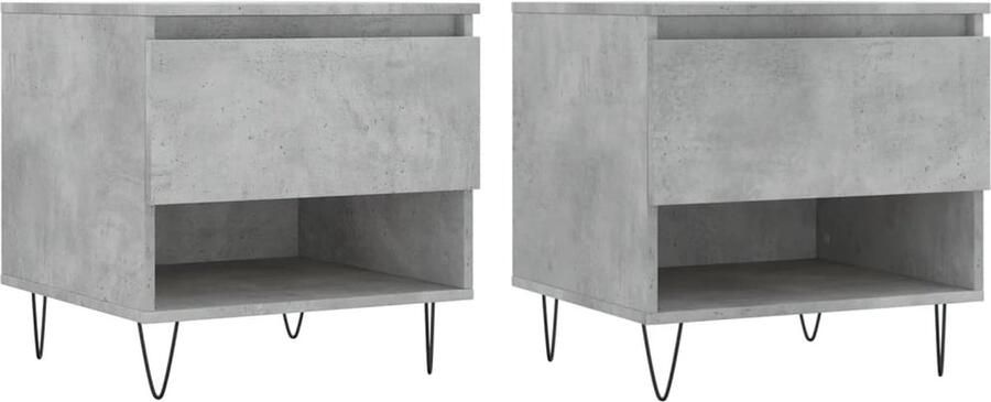 The Living Store Salontafels Trendy Bijzettafel 50 x 46 x 50 cm Betongrijs Salontafel Bijzettafel Beton Grijs Houten Salontafel Trendy Salontafel - Foto 2