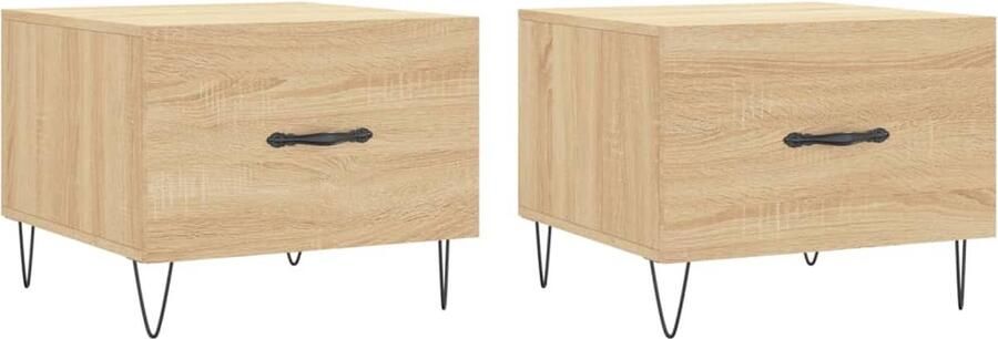 The Living Store Salontafel Sonoma eiken 50 x 50 x 40 cm Voldoende opbergruimte Salontafel Bijzettafel Houten Salontafel Salontafeltje Eiken Salontafel