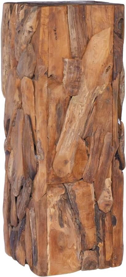 VidaXL Bijzettafel Teakhout 30x30x80 cm Bijzettafel Teakwood Meubels Vintage Stijl Handmade Furniture Retro Interieur Kamermeubilair Living Room Decor Sidetable Wooden Furniture Design Meubelen