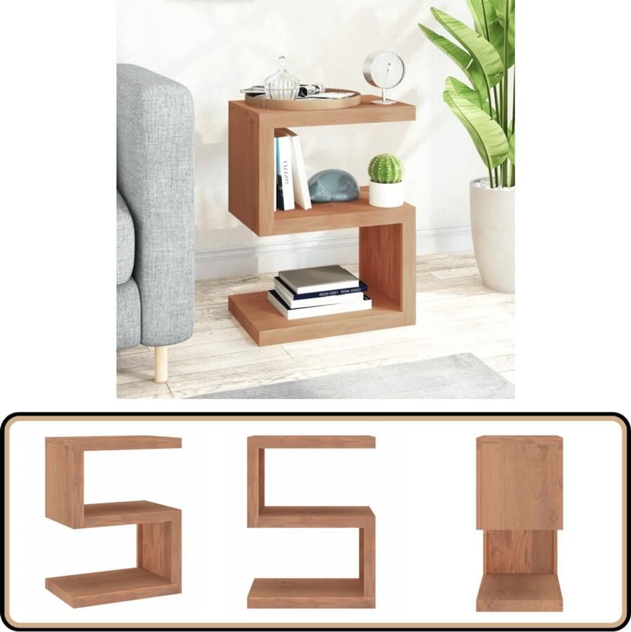 VidaXL Bijzettafel Teakhout 45x30x60 cm Bijzettafel Teak Houtmeubel Salontafel Multifunctionele Tafel Sidetable Living Room Furniture
