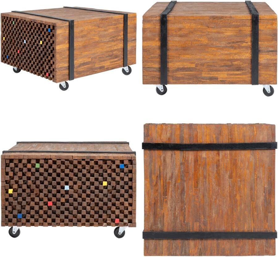 VidaXL Bijzettafel teakhout 60x60x38 cm Bijzettafel Bijzettafels Salontafel Salontafels